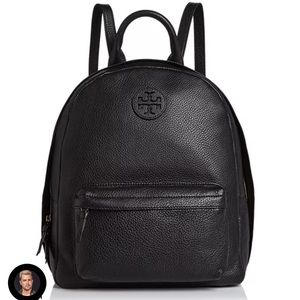 Tory Burch Black Pebble Leather Backpack